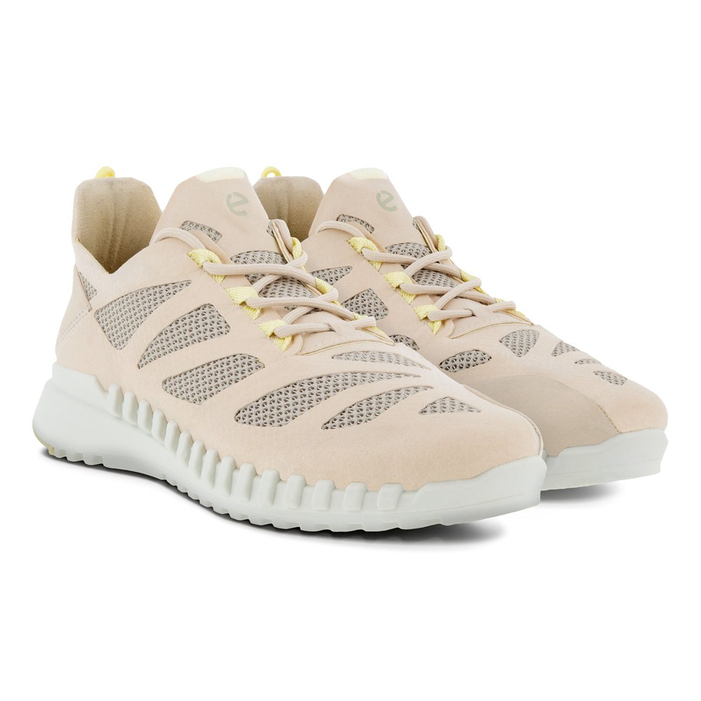 ECCO Womens Sneakers Beige - Zipflex Low Tex - KSL-360178